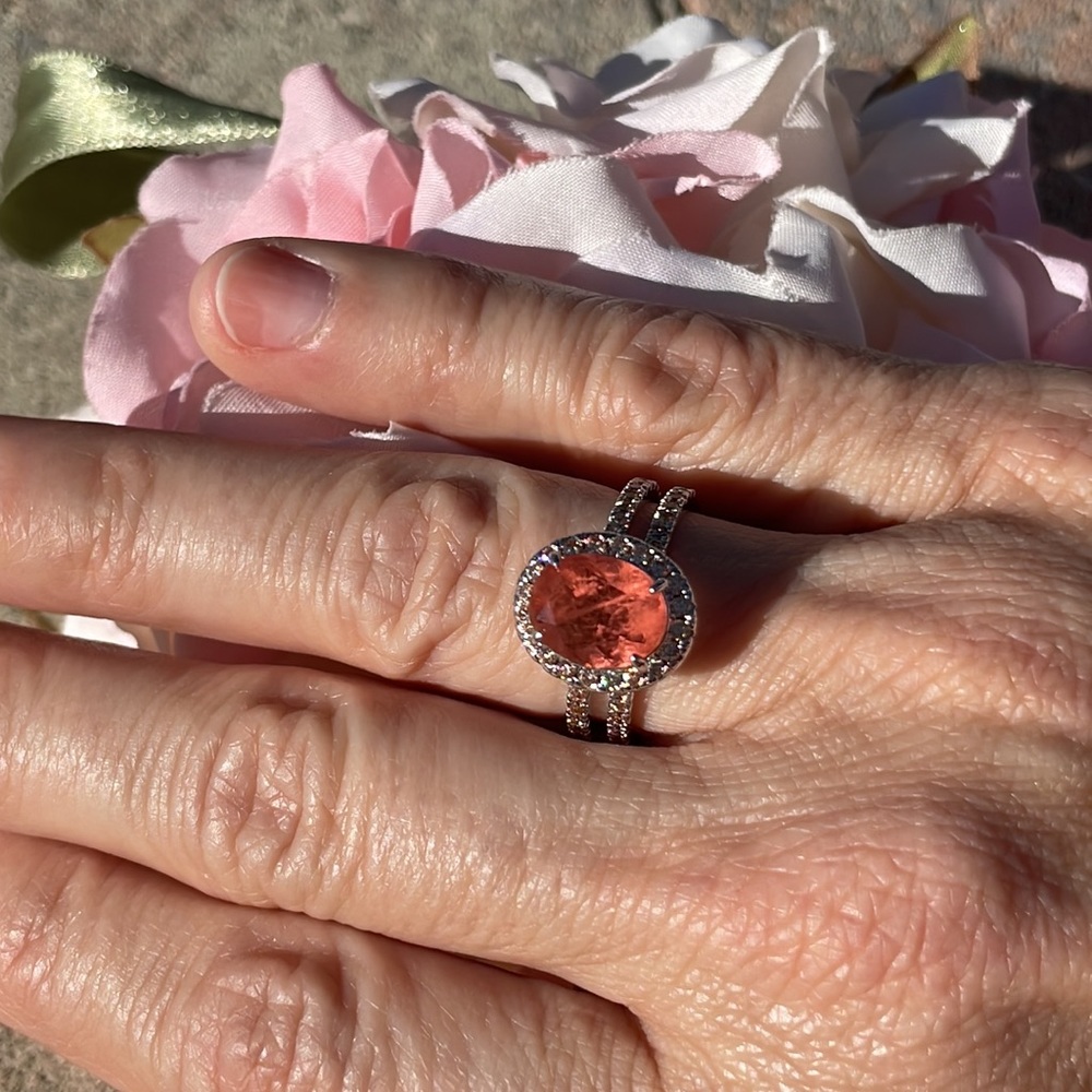Stunning Sunrise Orange Quartz Ring - Picture 6 of 8